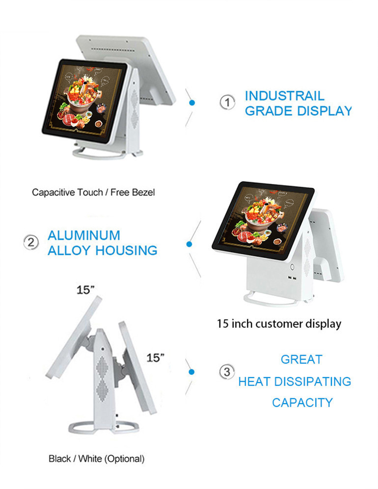 Intel Celeron J1900 Quad - Core Retail Pos System , USB X 6 All In One Touch Pos Terminal