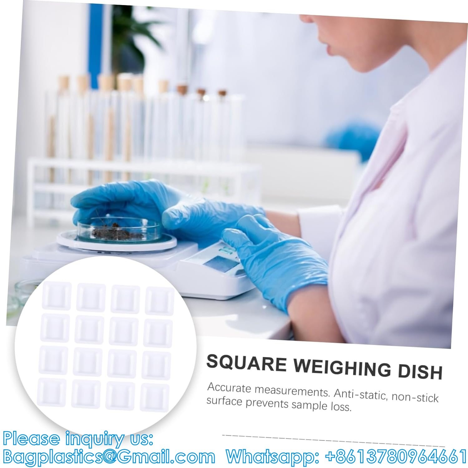 Weighing Pan Plates Disposable Square Tray Plastic Pallet Small Weigh Boats Chemistry Powder Scale White Anti-Static