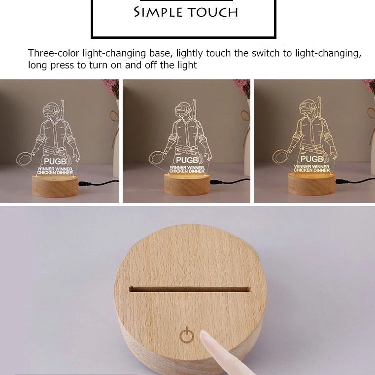 Yoga Cyan 3D Led Illusion Lamp Night Light Christmas Changeable Rohs