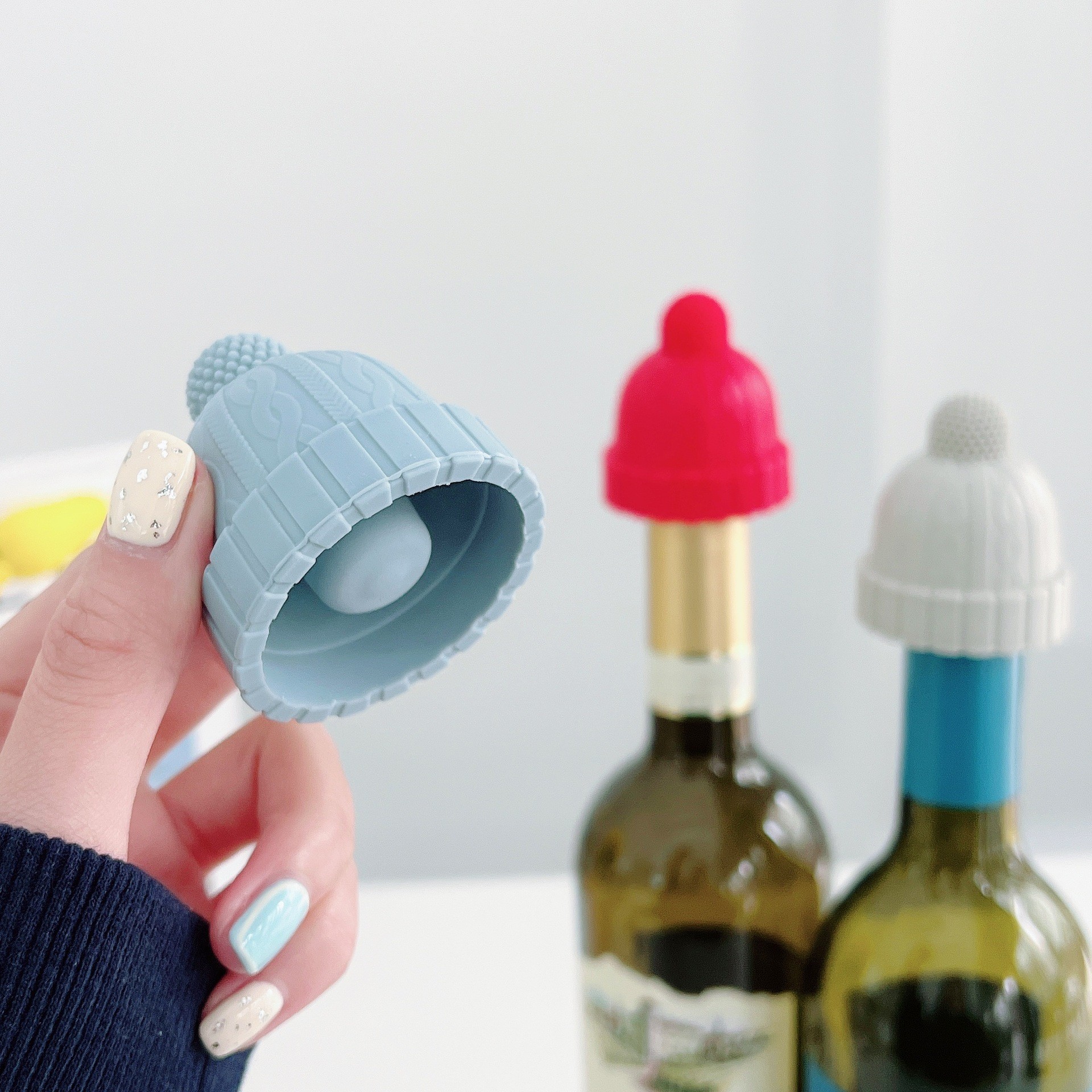 Funny And Reusable Silicone Wine Bottle Stopper Beer Caps Stoppers Bottle Sealer Cute Wine Accessories Kitchen Gadgets