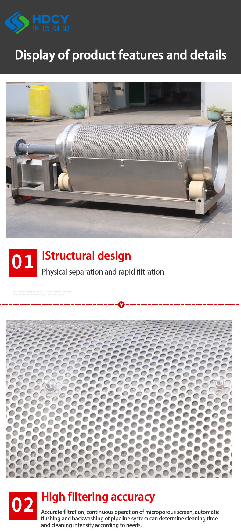 Industry Fully Automatic Drum Microfiltration Machine Municipal Sewage Stp Treatment Plant