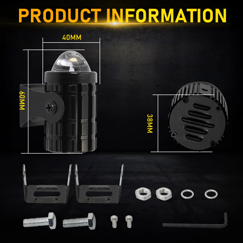 White Yellow Flash Universal LED Lights With Switch For Motorcycle