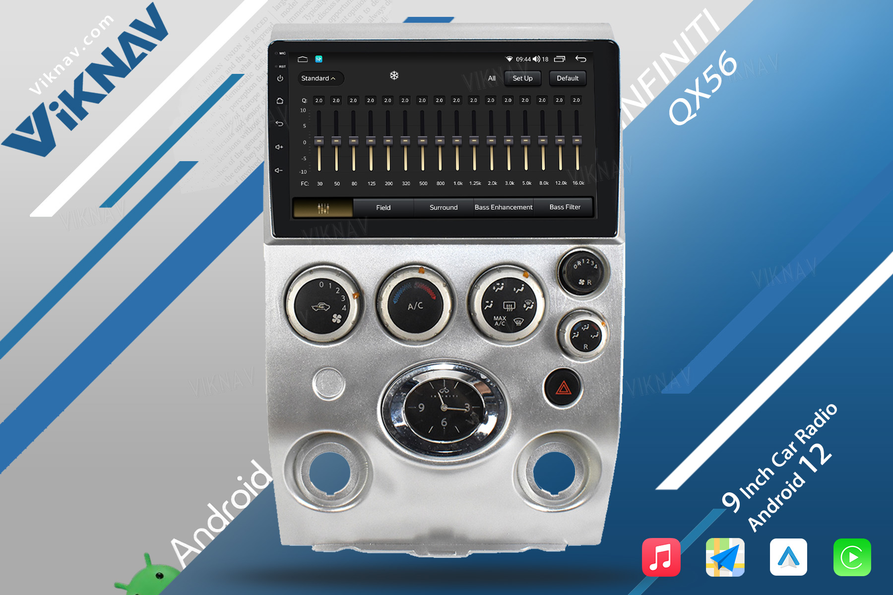 Infiniti QX56 2003-2010 9 Inch Infiniti Head Unit Aftermarket Bluetooth Radio Touchscreen