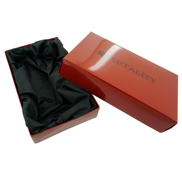 OEM 350gsm Wig Box Packaging Printing Lid And Base Paper Box With Satin Cloth Inner Tray