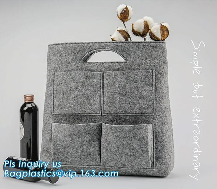 Eco-Friendly Grey Reusable Felt Grocery Shopping Handbag Tot Bag For Women Men,Mesh bags,Shopping bags, Drawstring bags,