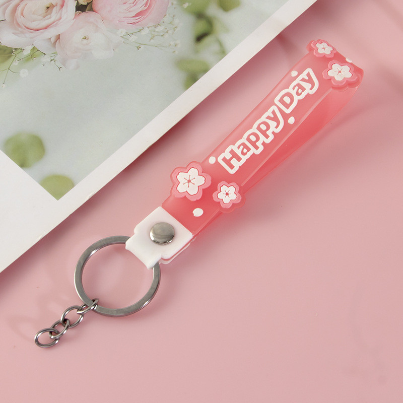 Cute Cartoon Keychain Charms For Girls And Boys , Bpa Free Customized Silicone Keychain Wristband