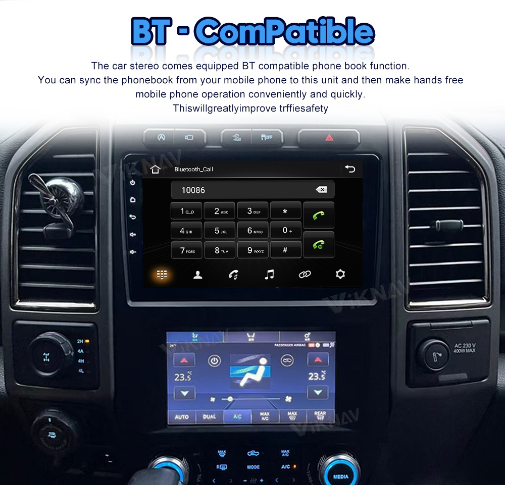 8 Core Ford F150 Android Car Radio With AC Screen Car Climate Control