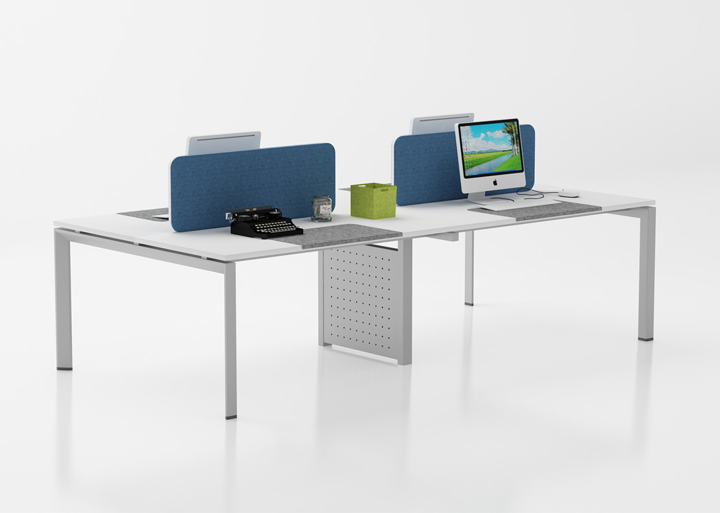 Melamine 2 Person Office Workstation , Small Office Desk Waterproof