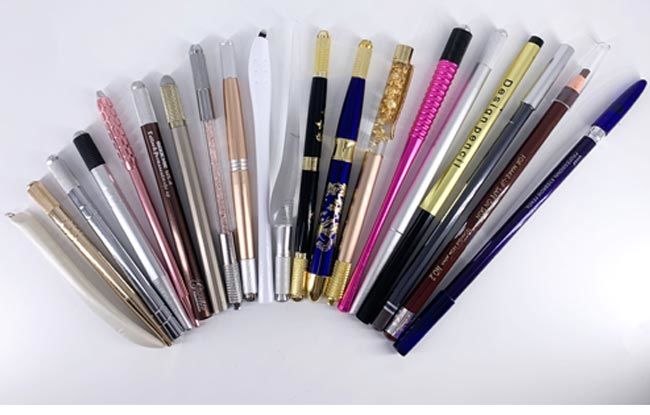 Wholesale Price Double-headed Tattoo Manual Pen Crystal Acrylic Microblading Permanent Makeup Pen for 3D Eyebrow