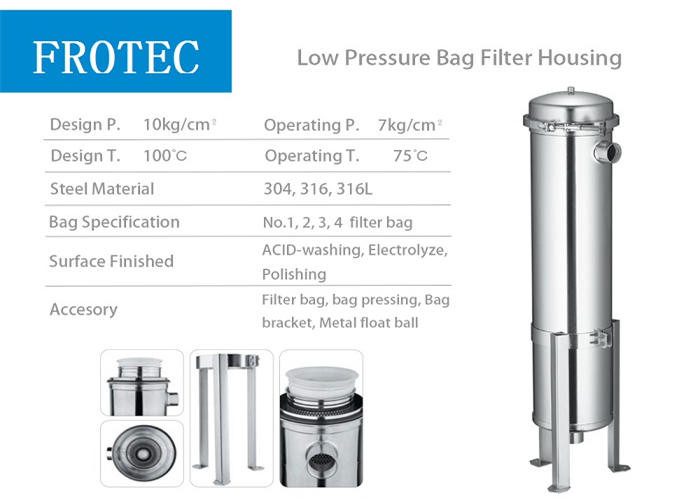 304/316 Stainless Steel Bag Filter Housing , Liquid Bag Filter Housings For Liquid