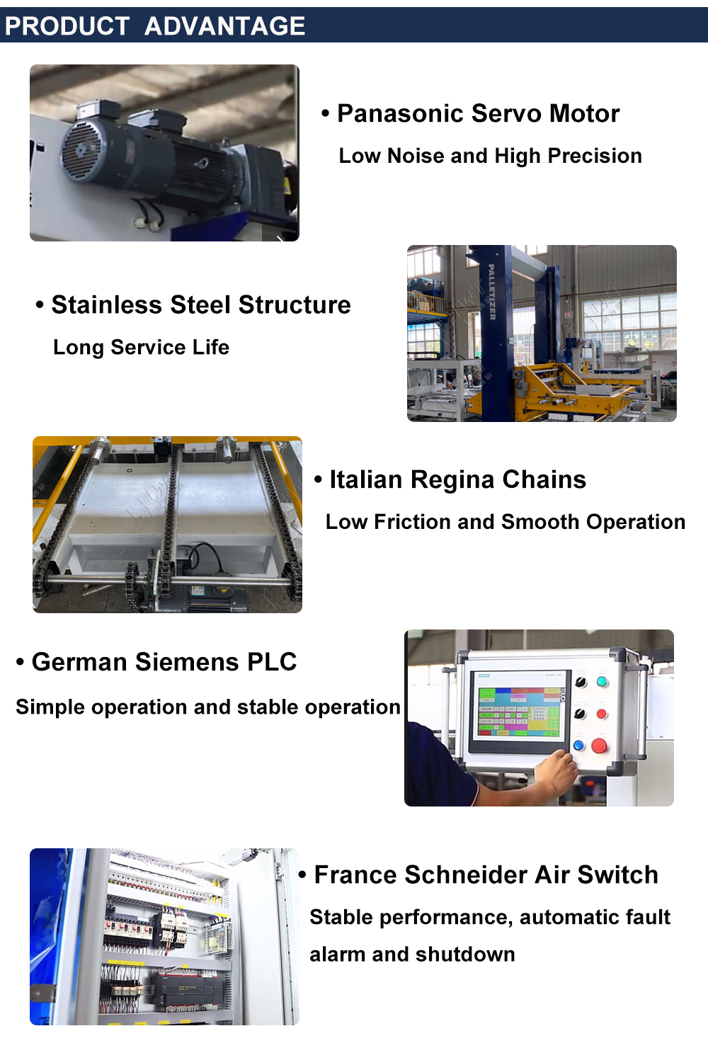 Automatic Gantry Case Palletizer Machine Tray Barrel Case Carton Bag Packing Palletizer
