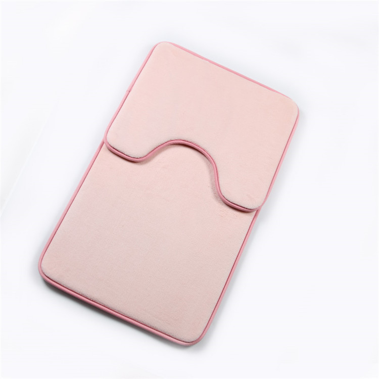 Non Shedding Hotel Style Ultra Plush Bath Rug Pile 3cm 2 Piece Bath Mat Set