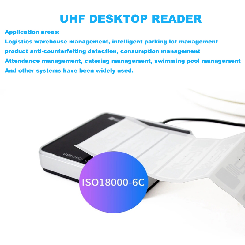 Kebo CK-34 compatible 18000-6C standard small desktop qr code UHF RFID barcode reader