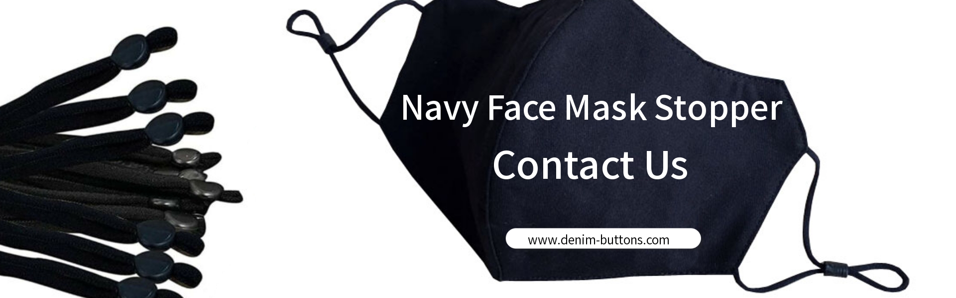 Navy Face Mask Stopper | Cord Silicone Adjuster