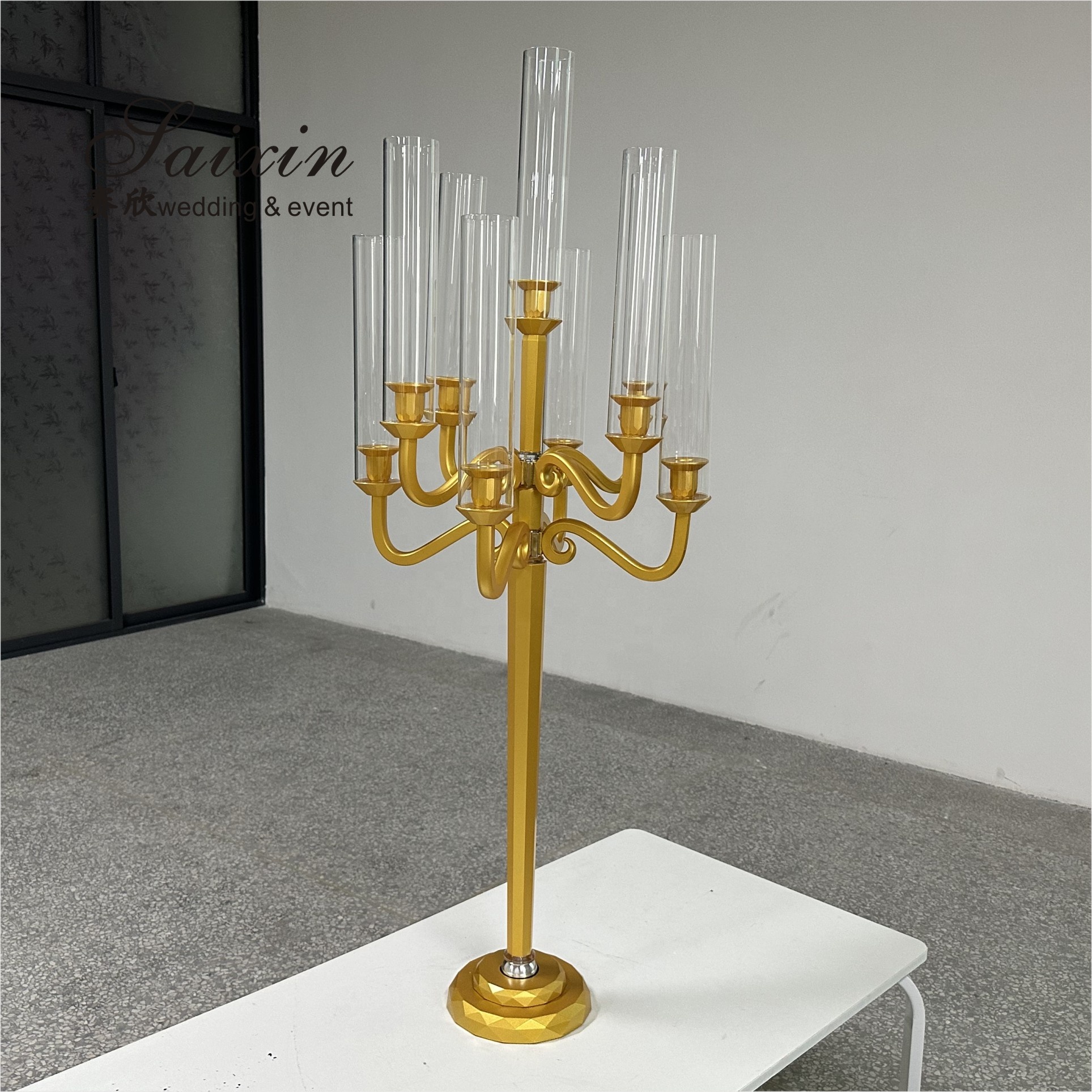 ZT-593 Luxury unique tall crystal candelabra wedding centerpieces
