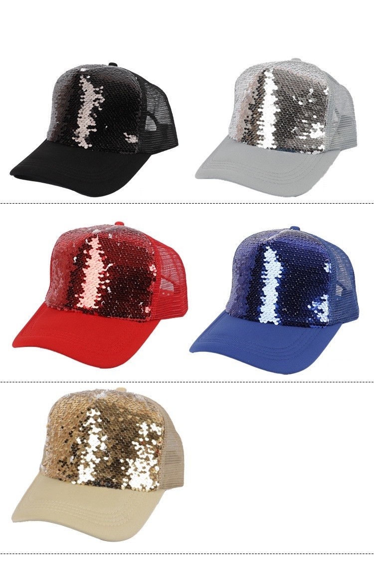 Customized Sequin Sublimation Baseball Cap For Photo Printing