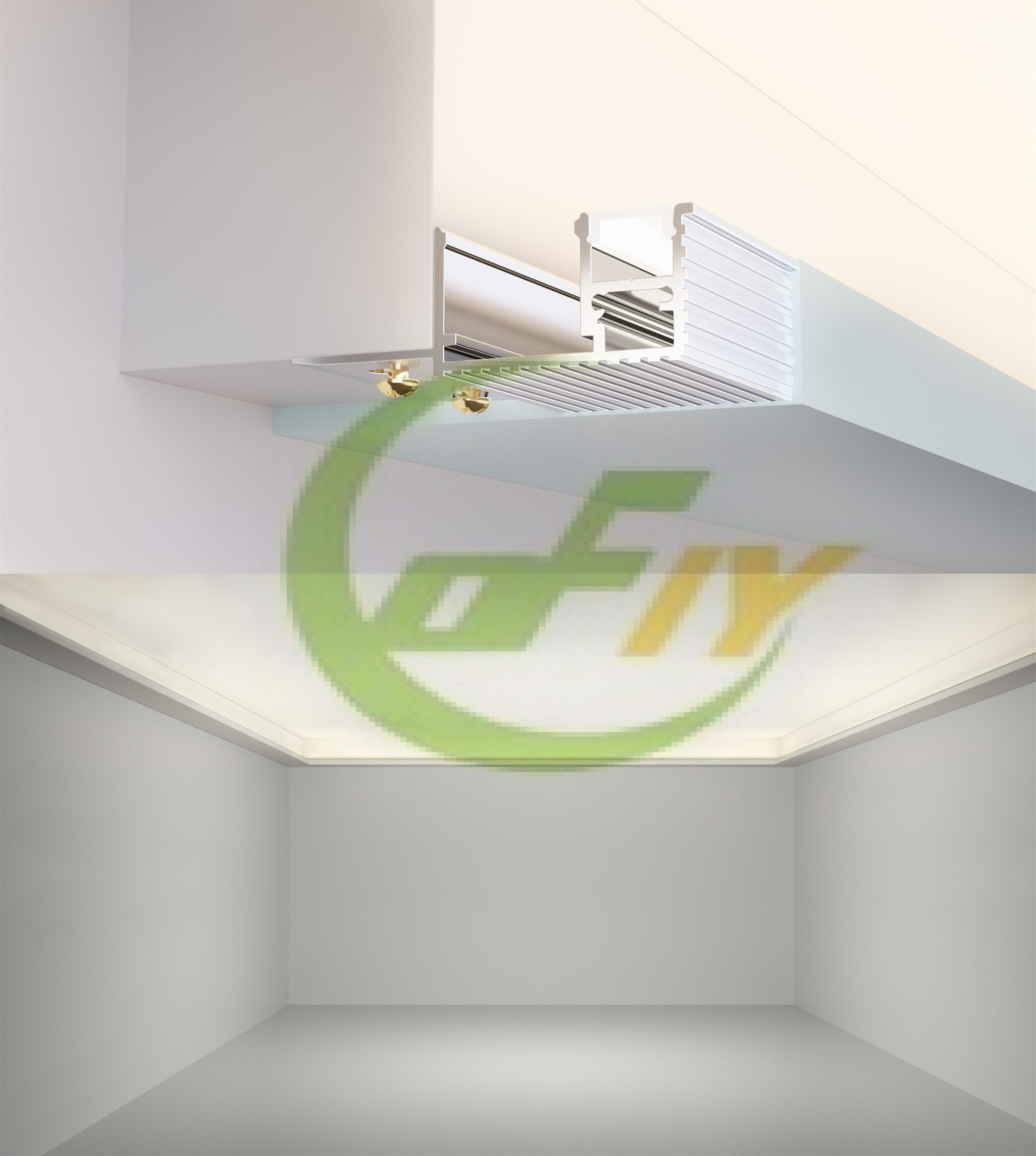62*21mm Anodized Plaster LED Profile Strip 1m 2m 3m Aluminum Alloy for Ceiling Light