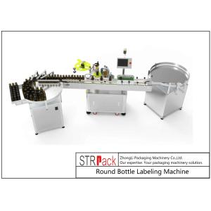 Cosmetics Round Bottle Labeling Machine Wrap Around Visual Camera Detection
