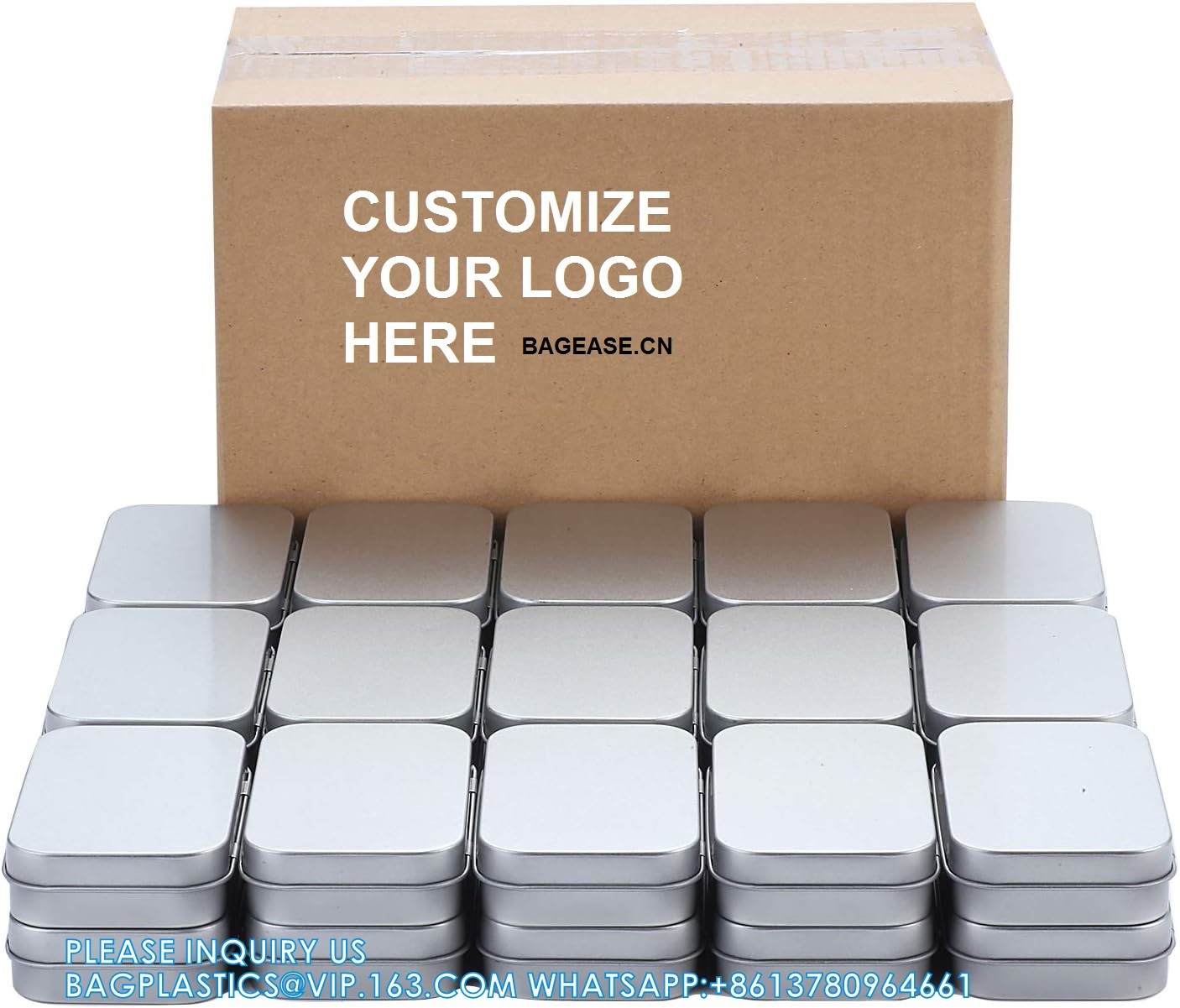 Metal Rectangular Empty Hinged Tins - Pack Of 40 Silver Mini Portable Box Small Storage Kit & Home Organizer With Lids