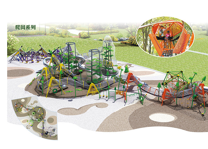 Different Combinations Adventure Playground Equipment , Outdoor Playground Equipment