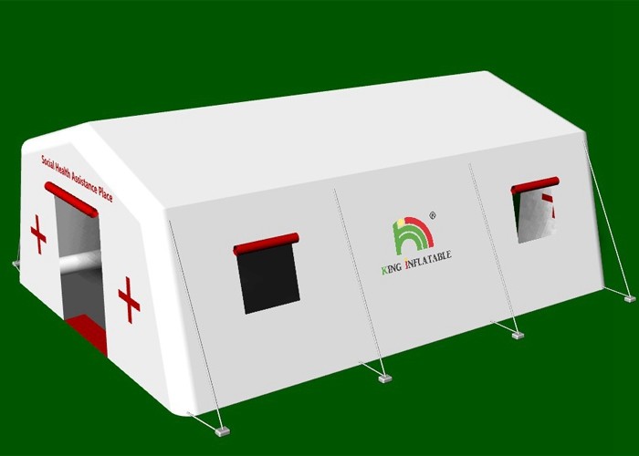 White 7.55X5.6m Custom Portable Inflatable Medical Event Tent For Emergency Shelter
