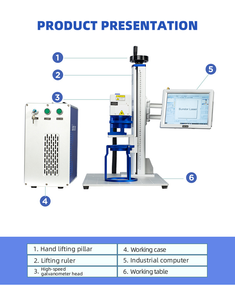Deep Marker 20W 30W 50W Fiber Laser Marking Machine For Jewelry Engraving Cutting