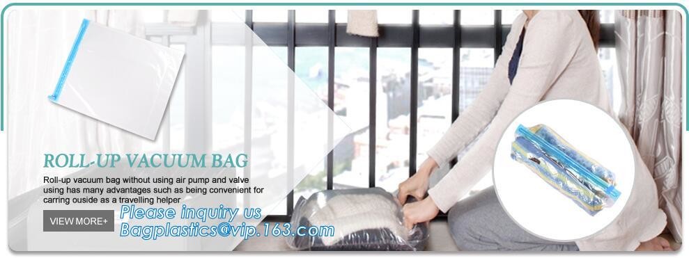 PA plastic clothes quilt space save zipper compression bags, space saver vacuum bag clothes, vaccum storage bags