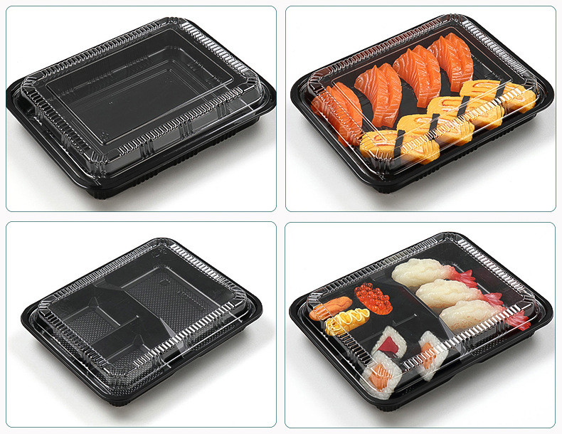 Food Grade PP Disposable Takeaway Containers Rectangular Transparent