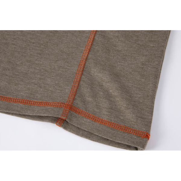 Men's Slub Cotton Blend Henley Top with Contrast Stitching and Relaxed Fit Long Sleeve Polo