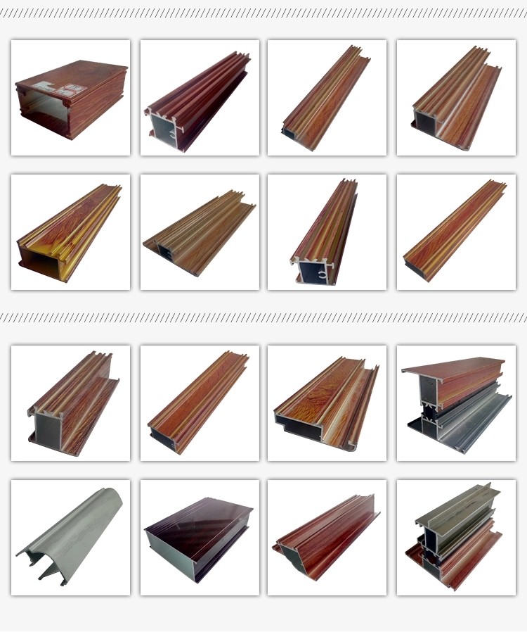 Industrial Wood Finish Aluminium Profiles For Polycarbonate Sheet OEM / ODM