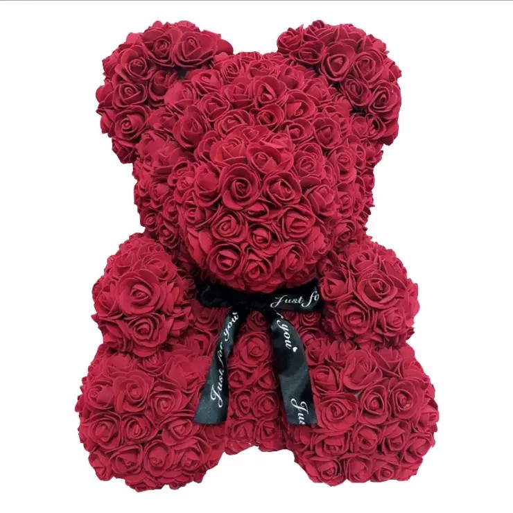 Wholesale Price 40CM Roses Bear with Diamond for Valentines Day Gift