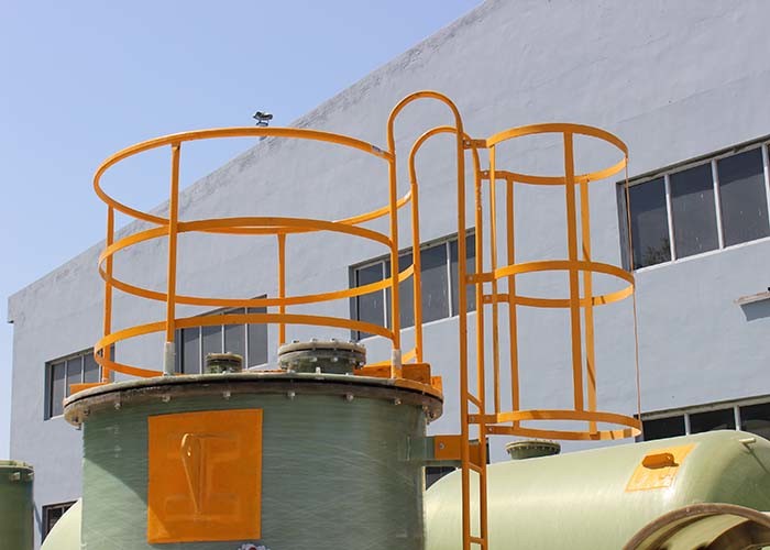 2.5m3 Green Cylindrical FRP Horizontal Tank For Water Purification