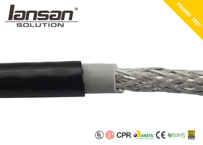 PE PVC Cat5e Lan Cable Bare Copper Black SFTP 24AWG 305m Twisted 4PR CCA BC