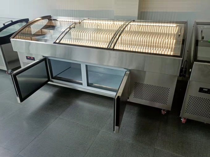 Ladder ice table seafood barbecue display commercial order fruit fishing preservation cabinet 1