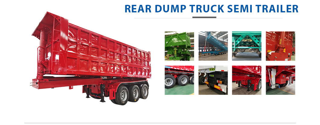 Hydraulic Sand Transporting Dump Truck Semi Trailer Type Landing Gear Standard 28 Ton