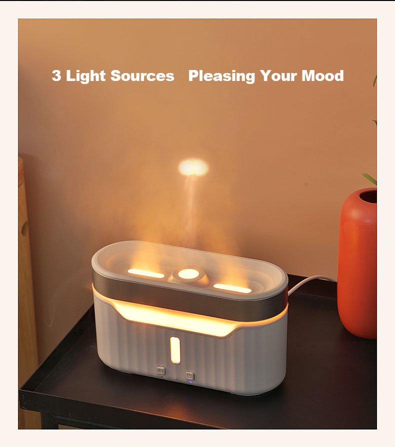 2023 New Flame Water Atomization Jellyfish Fog Humidifier Desktop Portable Essential Oil Aroma Diffuser with Atmosphere Light