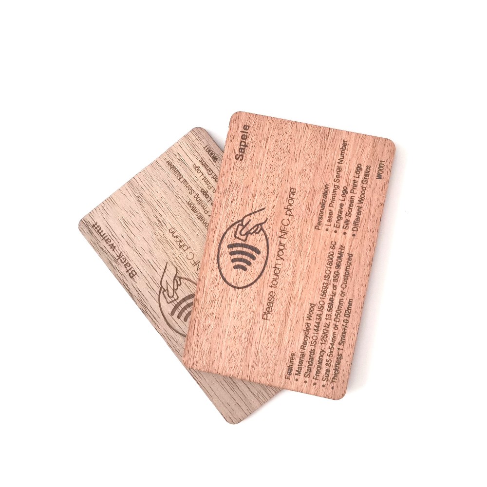 Programmable Bamboo Wood Business Cards NFC for RFID Hotel Key ISO14443A Smart 213