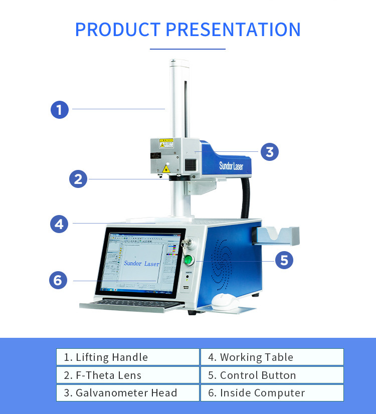 Mini Portable desktop Fiber Laser Marking Machine for stainless steel