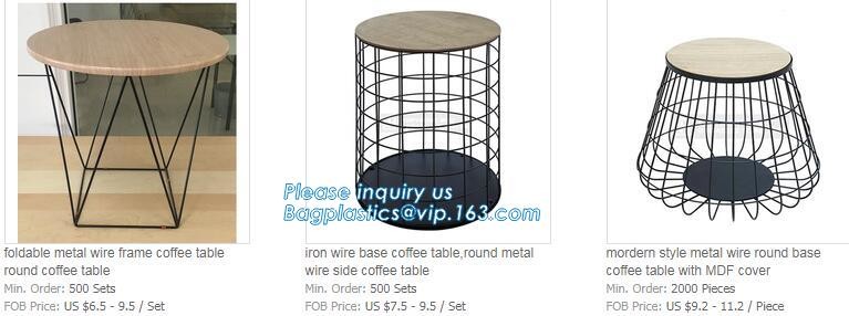 metal wire storage basket with tray in whole sale lowest MOQ sale even just buy 1 set, Kitchen storage Rose gold wire me