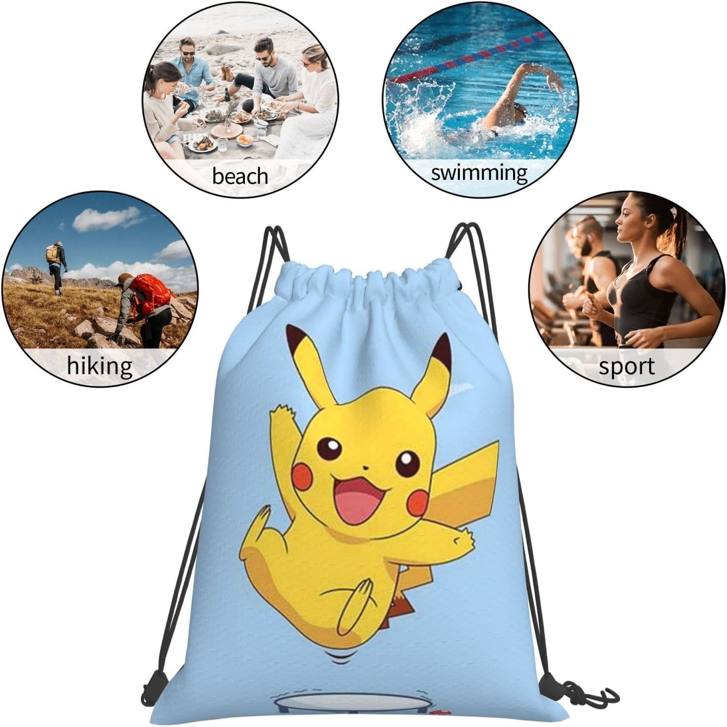 Shockproof Light Cinch Bag Sack Beach Shopping Shoulder Pool String Bag