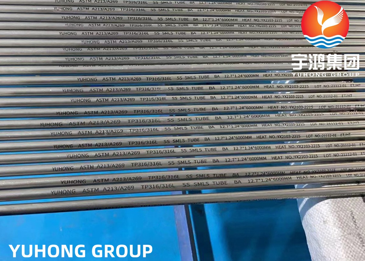 ASTM A269 TP316L / SUS316L / 1.4404, 31.75*1.65*11800MM Stainless Steel Seamless Tube, Boiler Heat Exchanger Tube