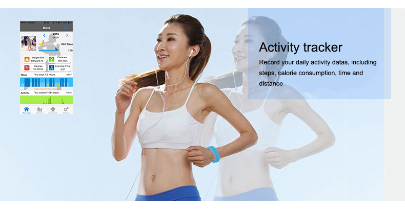 China Market of Electronic Smart Bluetooth Wristband Pedometer