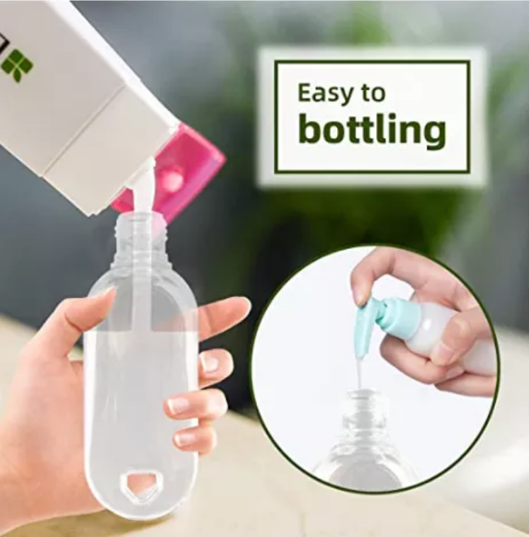 Clear 50mL PET Hand Wash Container Portable Refillable Empty Travel Squeeze Bottle with Hook