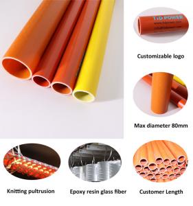 Buy cheap High Strength Epoxy Fiberglass Insulation Hollow Tube / Epoxy Resin Fiberglass Pipes product