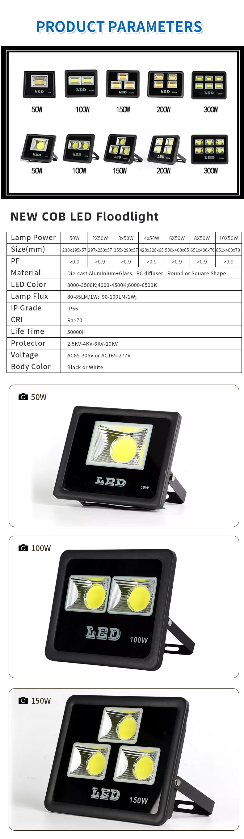 Ultra Bright Yard AC Led Flood Light 200W 2200k Ip66