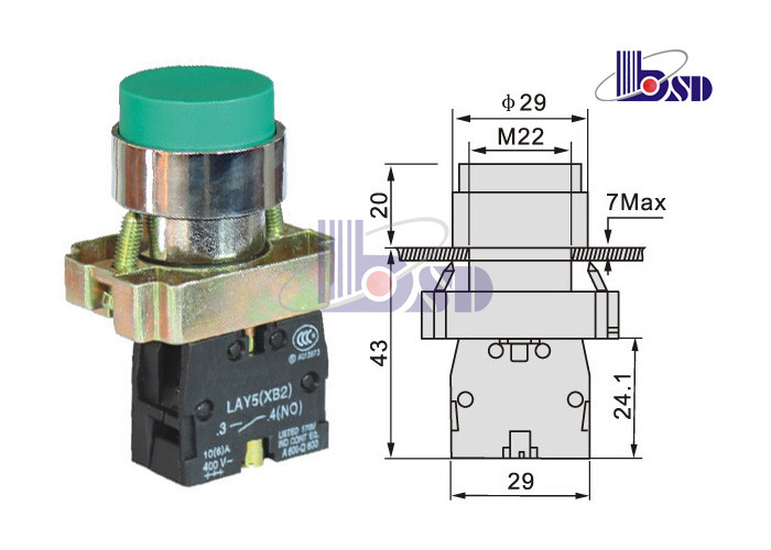 LAY5（XB2）-BL31 green color spring return flat button push button swithes