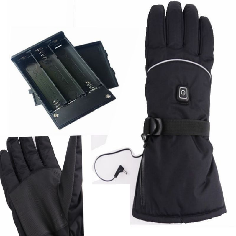 Winter Water Resistant PU Leather Electric Heated Gloves For Outdoor Work And Activities