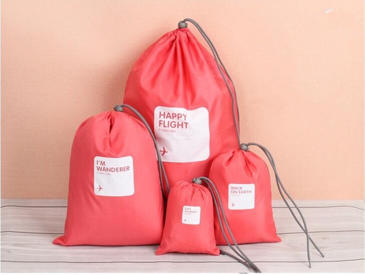 promotional eco friendly beauty waterproof fabric polyester drawstring bags Custom dust cover pocket for cloth gift