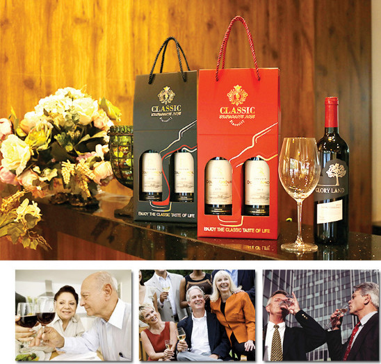 Double Pack Wine Box High-end Creative Hand Gift Wine Box Corrugated Wine Cart Custom