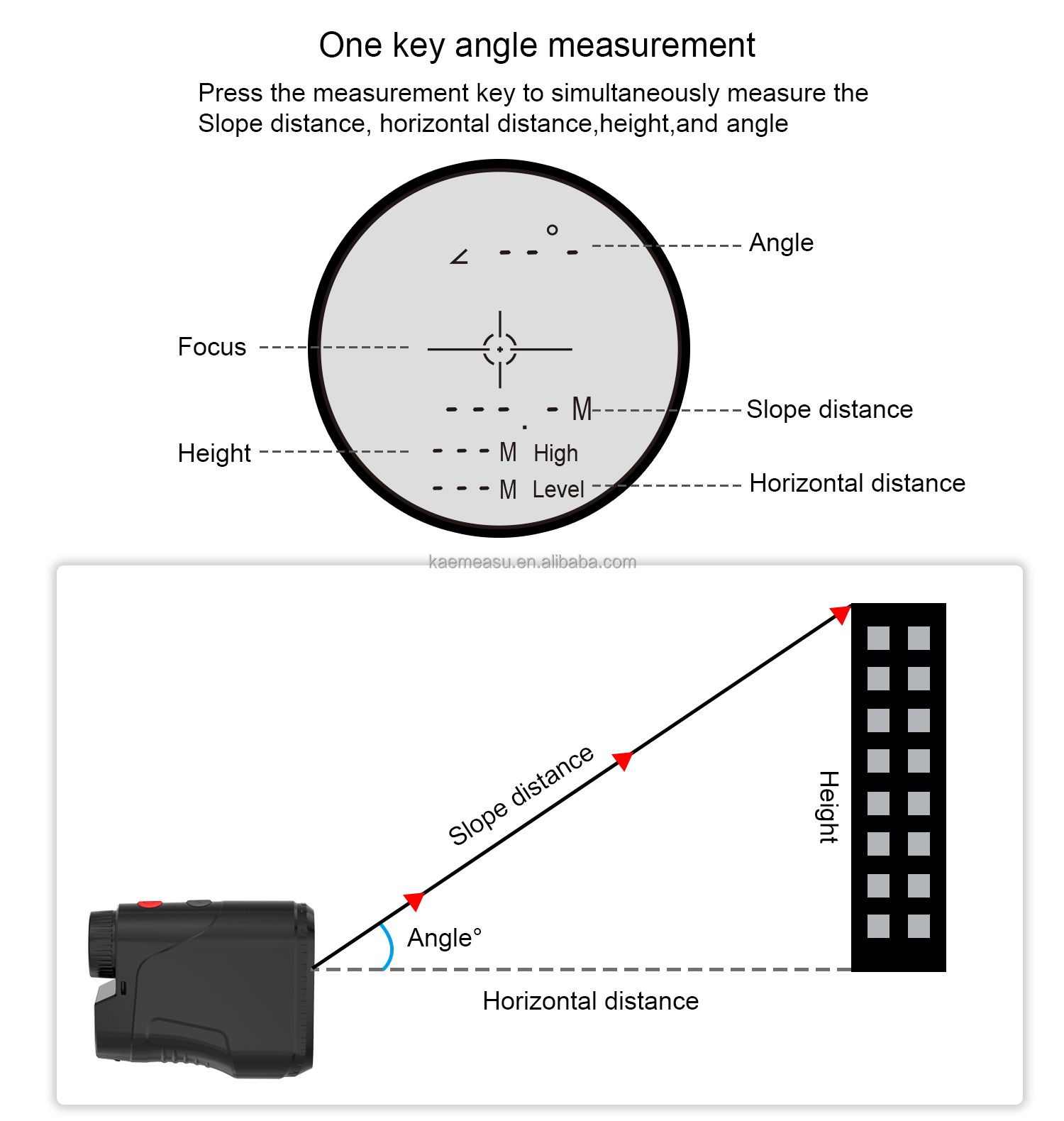 Oem Hunting Range Finder Slope Scope Laser Distance Meter Telescope Multiple modes Laser Rangefinders for Hunting